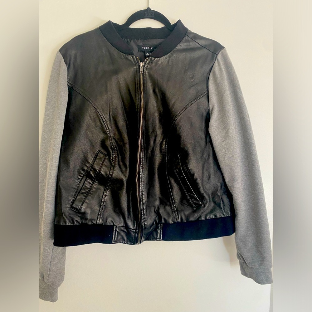 Leather jacket . Torrid